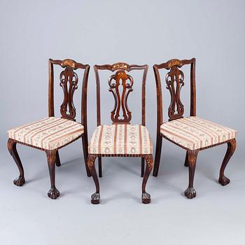MATBORD och STOLAR, 3 st, Chippendale-stil, 1900-talets slut.