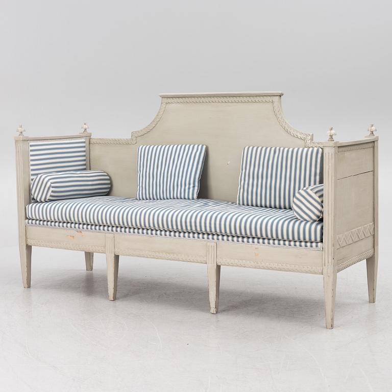 A late Gustavian sofa, 19th century.