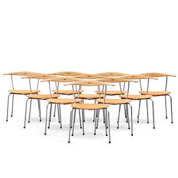 Hans J. Wegner, a set of 10 "JH-701" chairs by Johannes Hansen, Denmark.