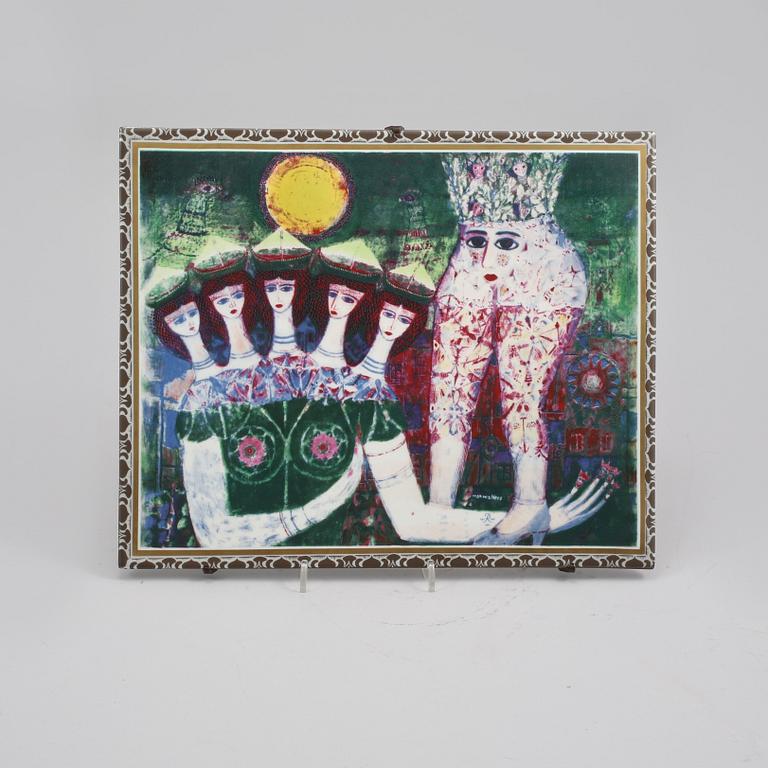 VÄGGPLAKETT, porslin, Max Walter Svanberg, Rörstrand, 1900-talets andra hälft.