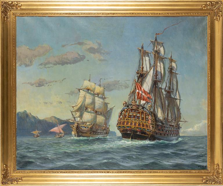 Okänd konstnär, "Orlogsskibet Christian d VII".