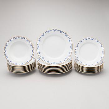 A 'Mårbacka' set of dinnerware and teacups, circa 32 pieces, Rörstrand Sweden, latter half of the 20th Century.
