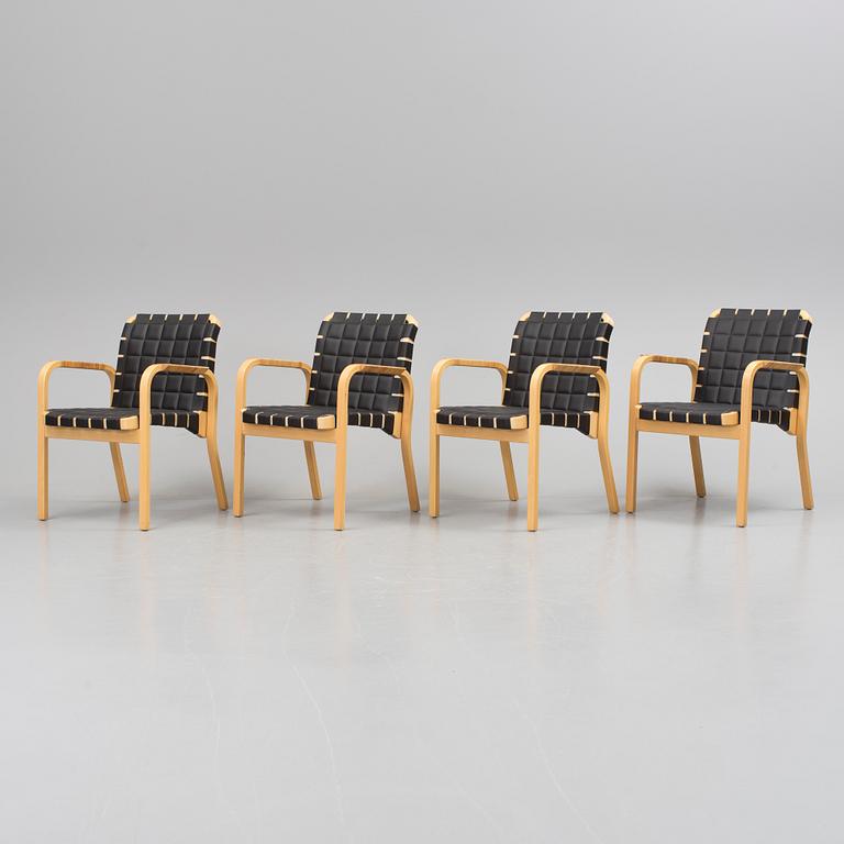 A set of four model 45 armchairs by Alvar Aalto.