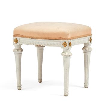 96. A late Gustavian stool, Stockholm, late 18th century.