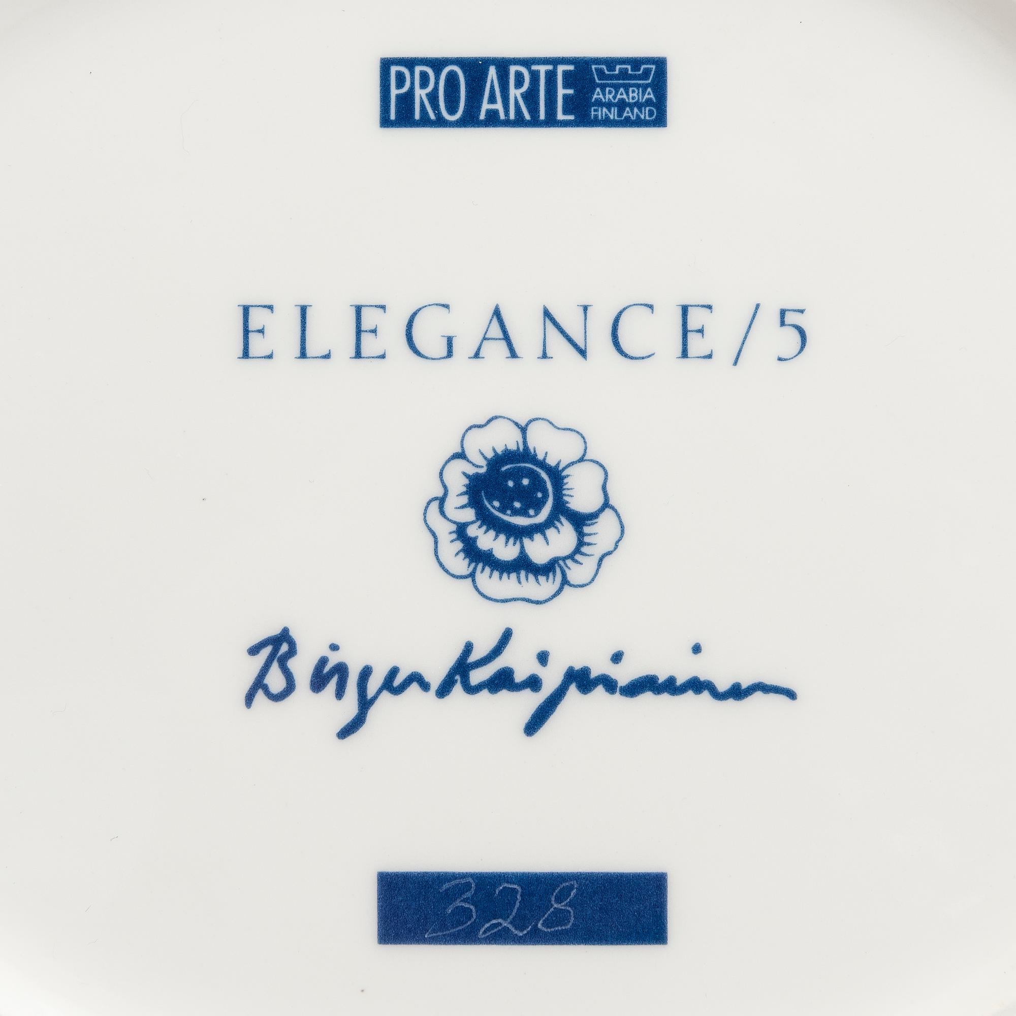 BIRGER KAIPIAINEN, VATI, posliini, "Elegance/5", numeroitu 328. Pro Arte, Arabia.