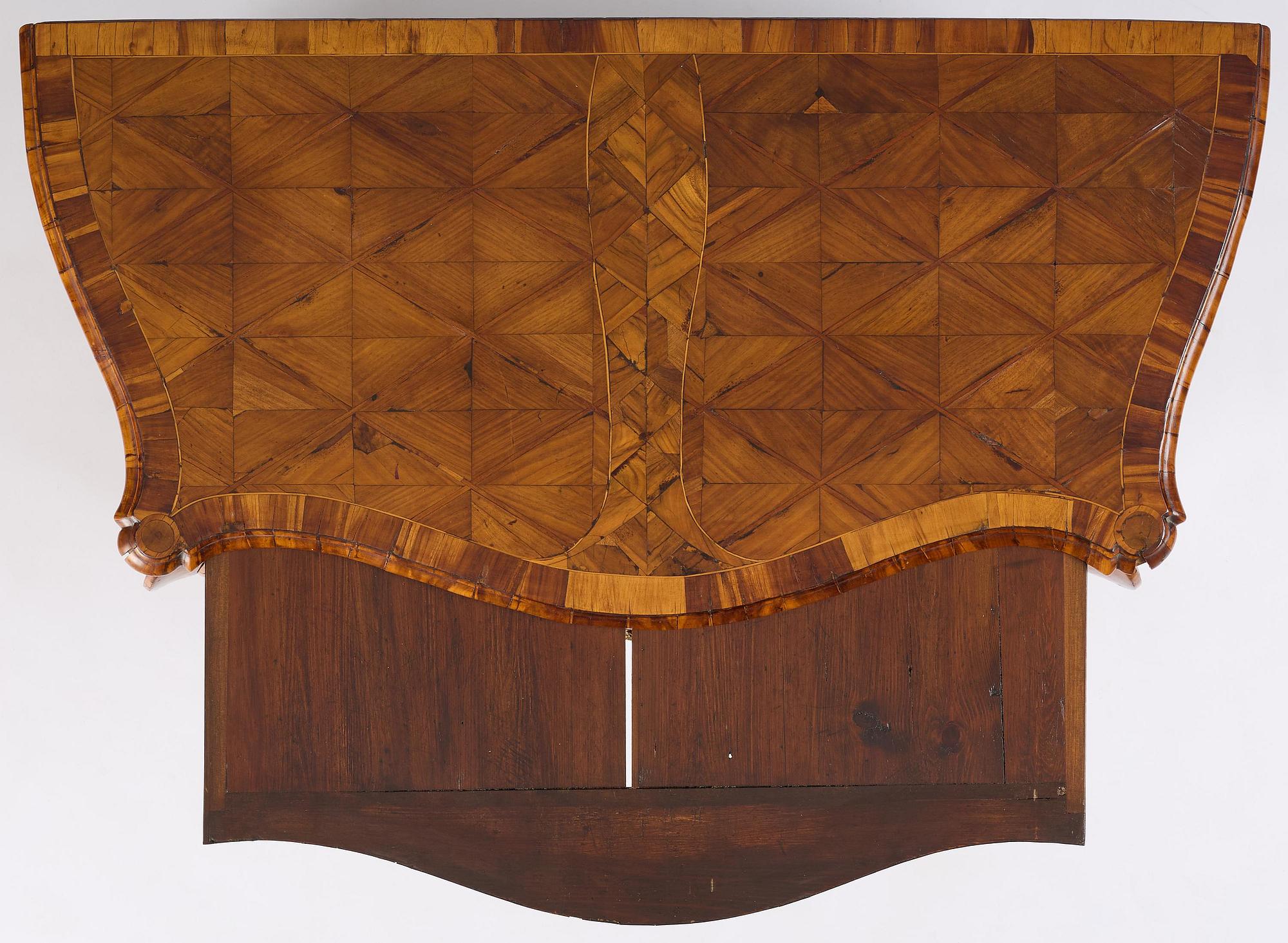 A Swedish parquetry rococo commode, Stockholm, later part 18th century.
