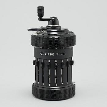 A "Curta Type 1", developed by Curt Herzstark,  Contina AG Mauren, approx 1954.