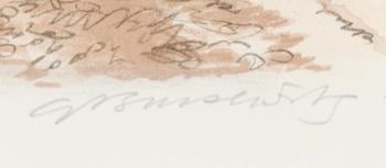 GUNNAR BRUSEWITZ, färglitografi, signerad, numrerad 24/380.