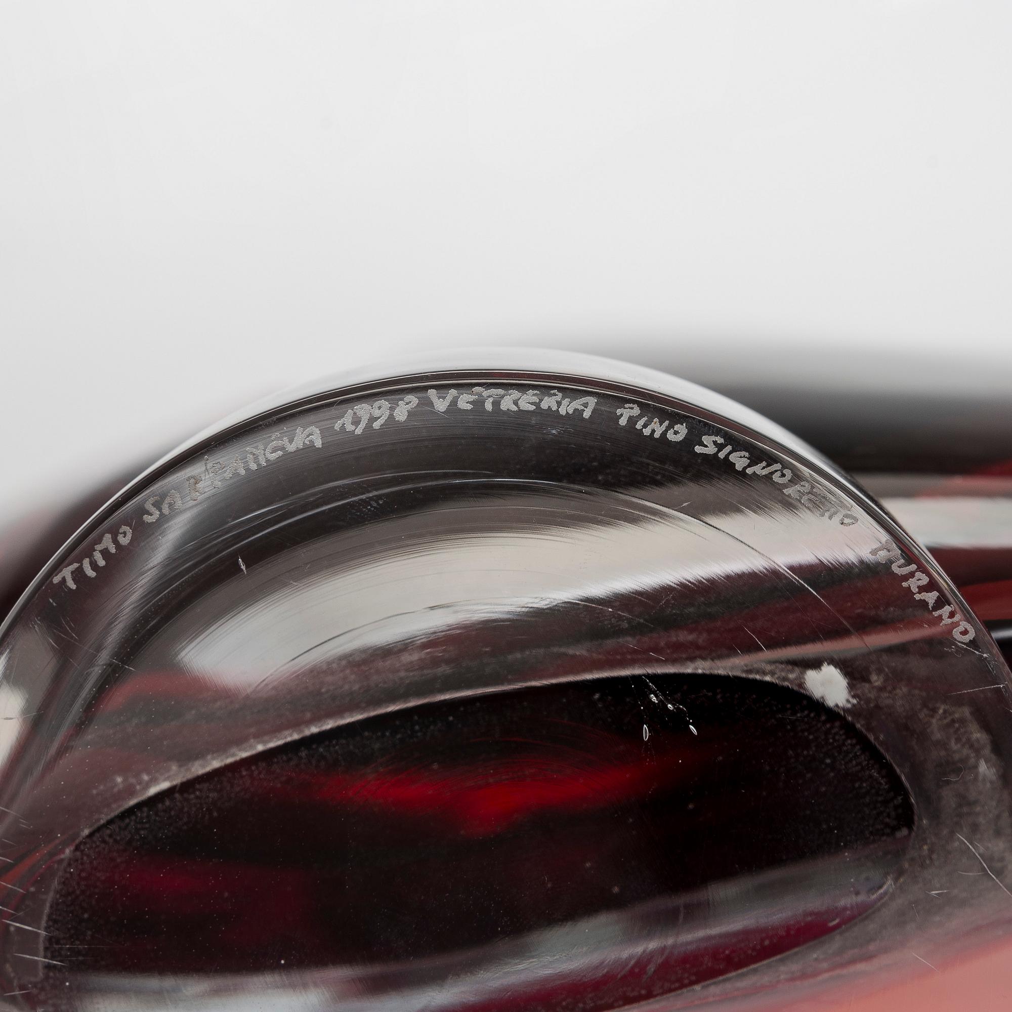 Timo Sarpaneva, skulptur, "Clamitatio" (Skriket) signerad Timo Sarpaneva 1998 Pino Signoretto Murano.