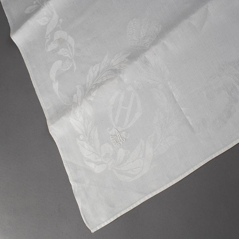 A linnen napkin, the Grand Duchess Olga Nikolaeva (the last tsar's oldest daughter's monogram).
