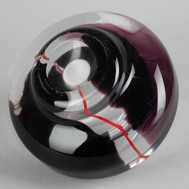 Erik Höglund, skål, Studioglas, Strömbergshyttan, 1990.