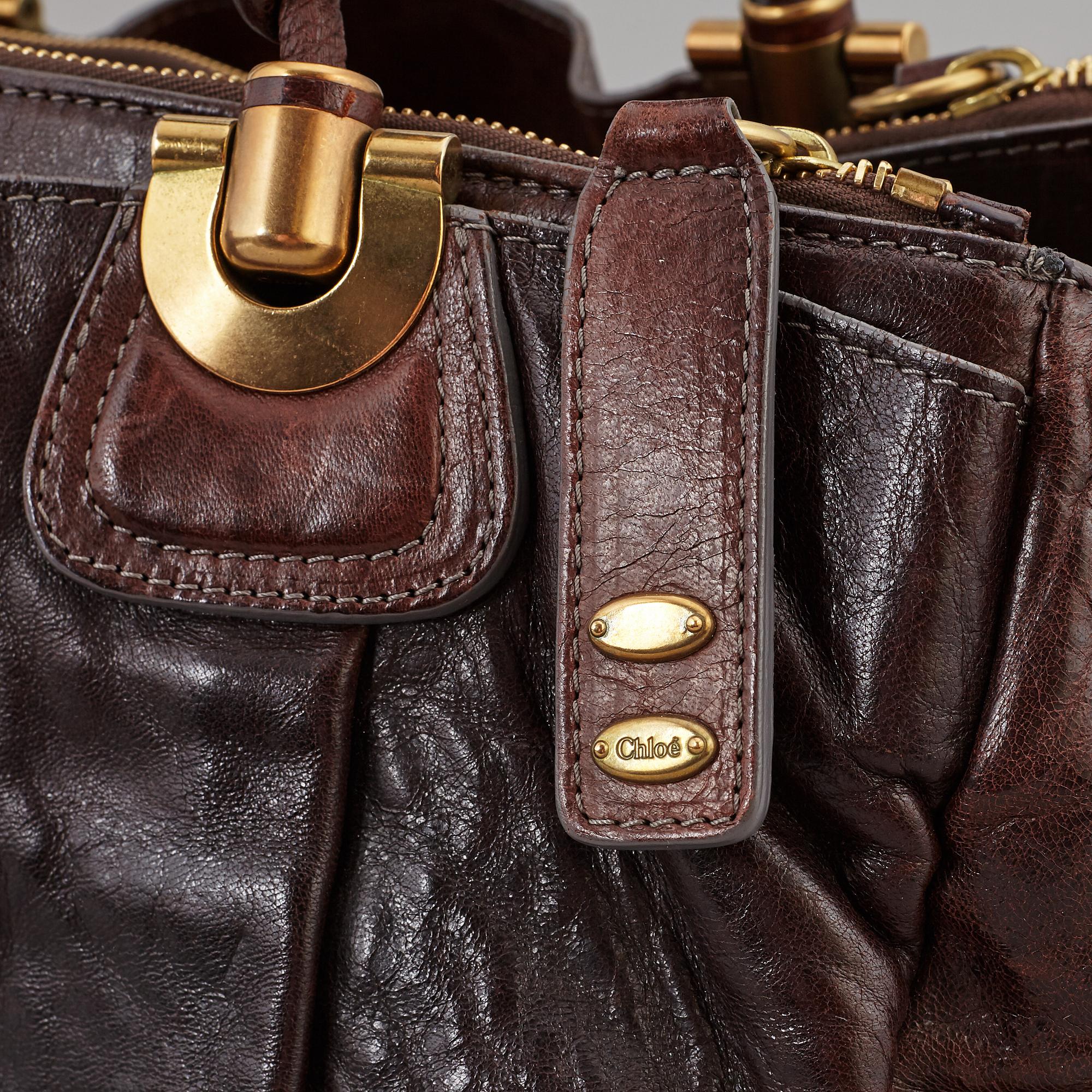 CHLOÉ, a brown leather bag.