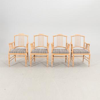 A set of four Giorgetti armchairs Italy later part of the 20th century.