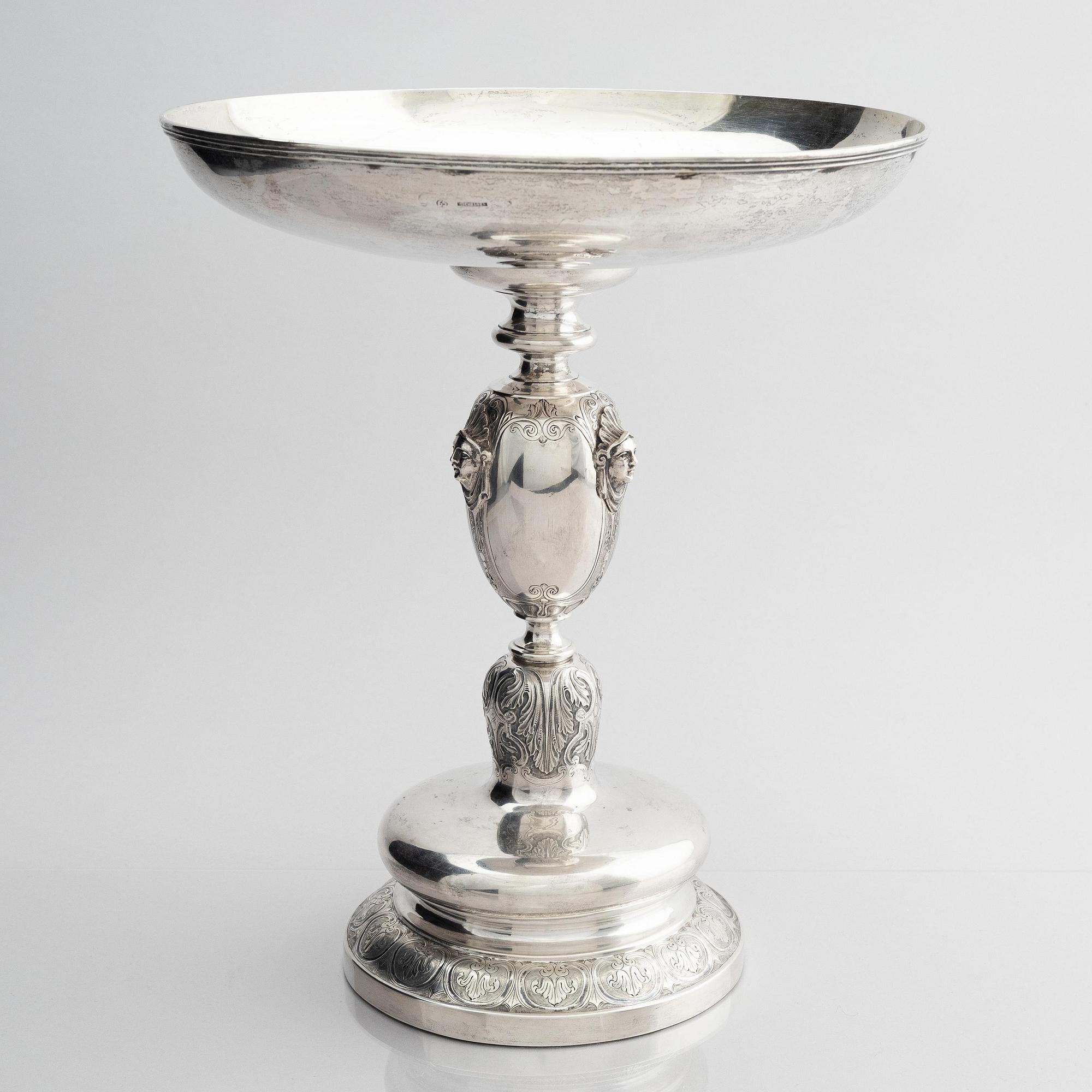 A Danish large silver bowl on foot, mark of Anton Michelsen, Copenhagen 1865.