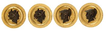 1021. Four Empire bronzes for curtain rods.