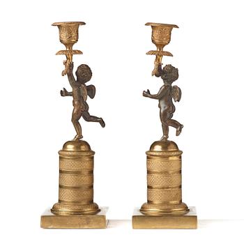 A pair of Russian Empire 1820's candlesticks.