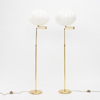 A Pair of Brass Floor Lamps, second half of the 20th Century.