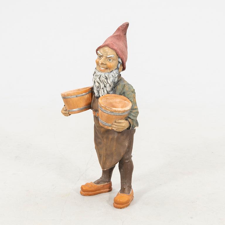Tomte, 1900-talets andra hälft bemålad gips/konstmassa.