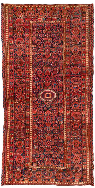 An Antique Beshir carpet, ca 275x145 cm.