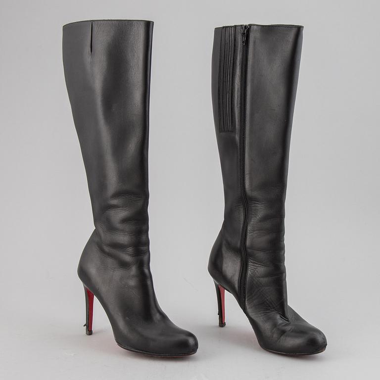 CHRISTIAN LOUBOUTIN, a pair of leather boots, size 37.