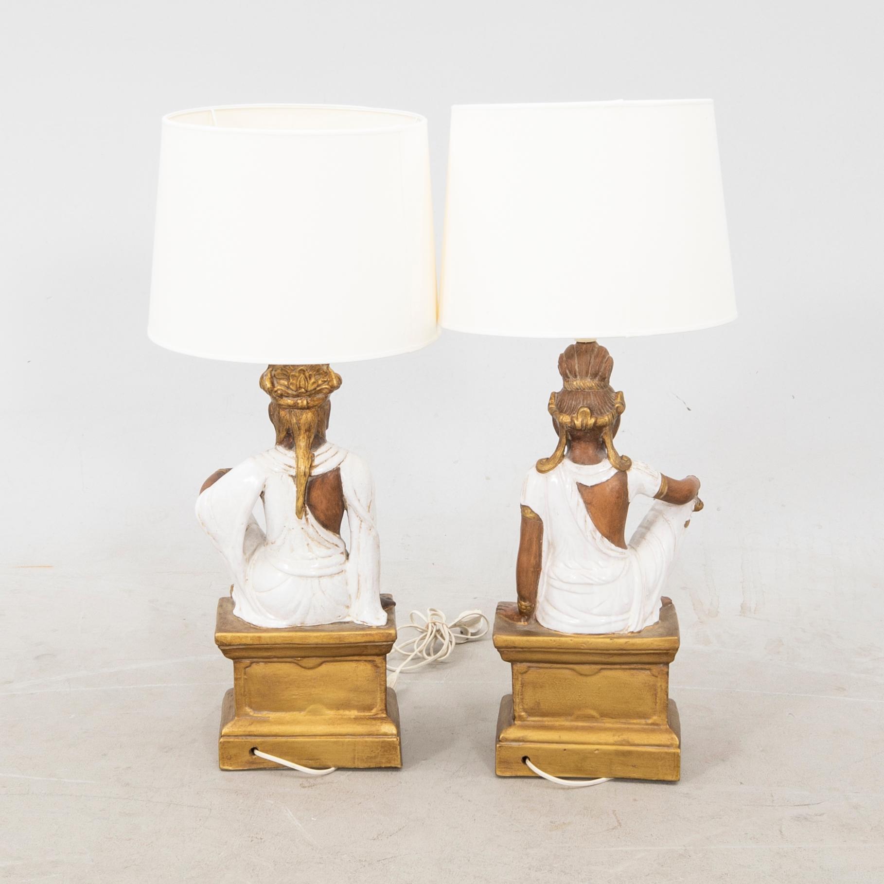 Table lamps a pair 1970s.