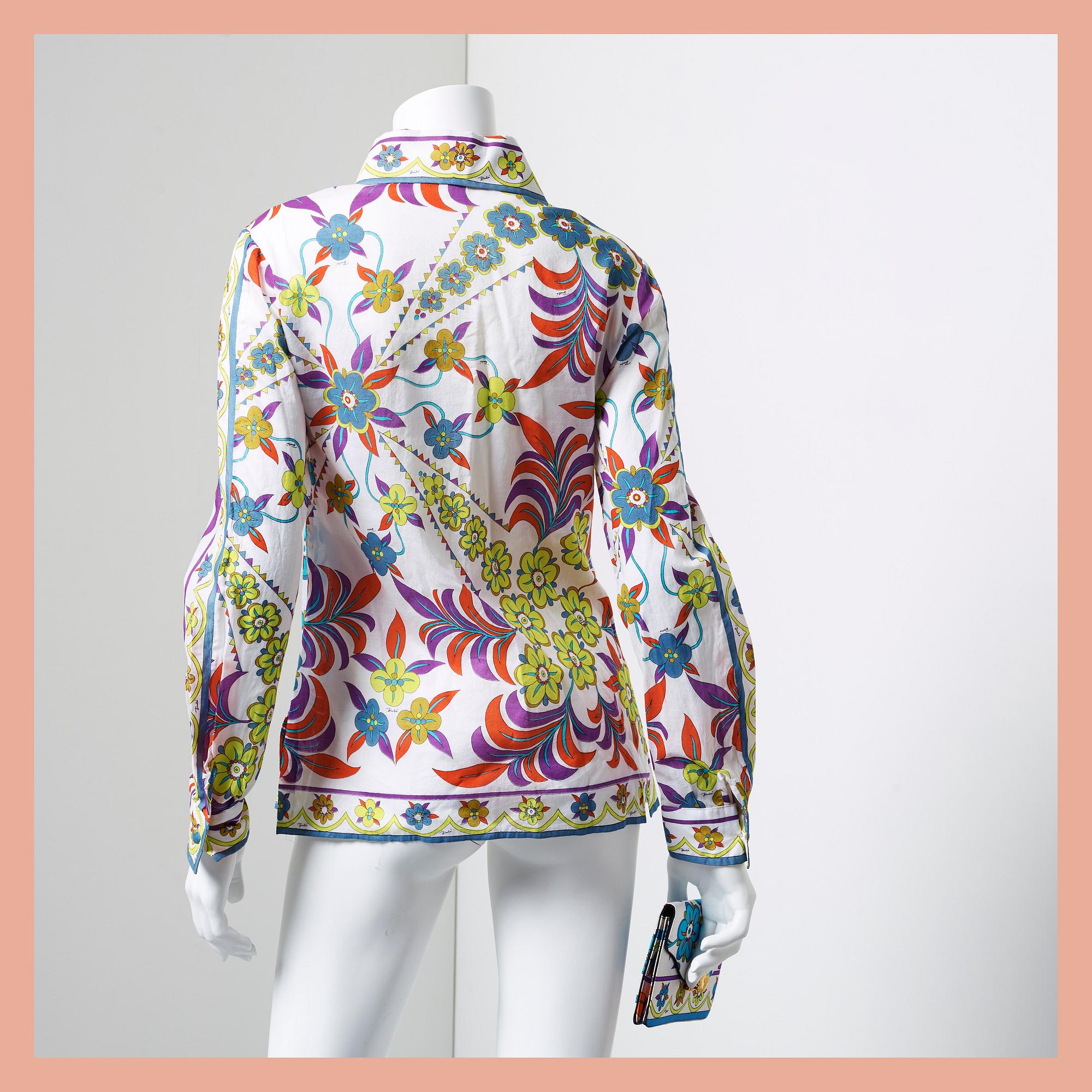 BLOUSE & CLUTCH, Emilio Pucci, size 14.