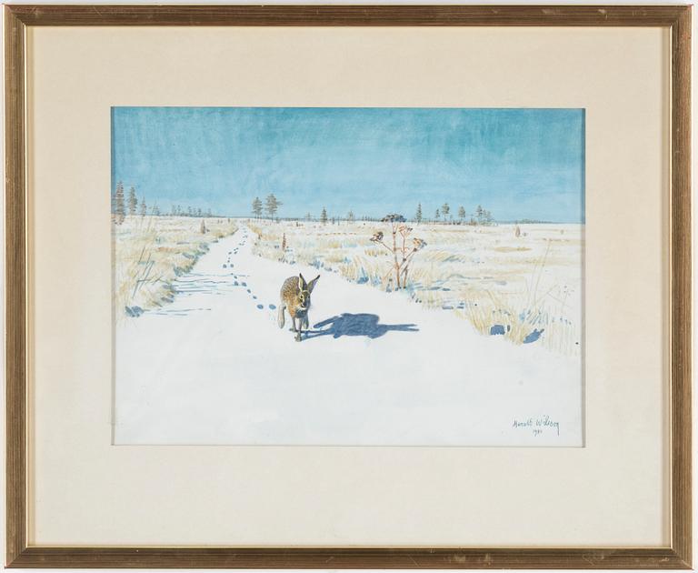 HARALD WIBERG, watercolour, signed and dated 1980.