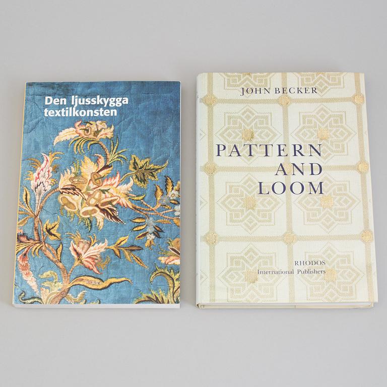 BOOKS, 15 pieces, subject: silk, woven textiles and related topics.