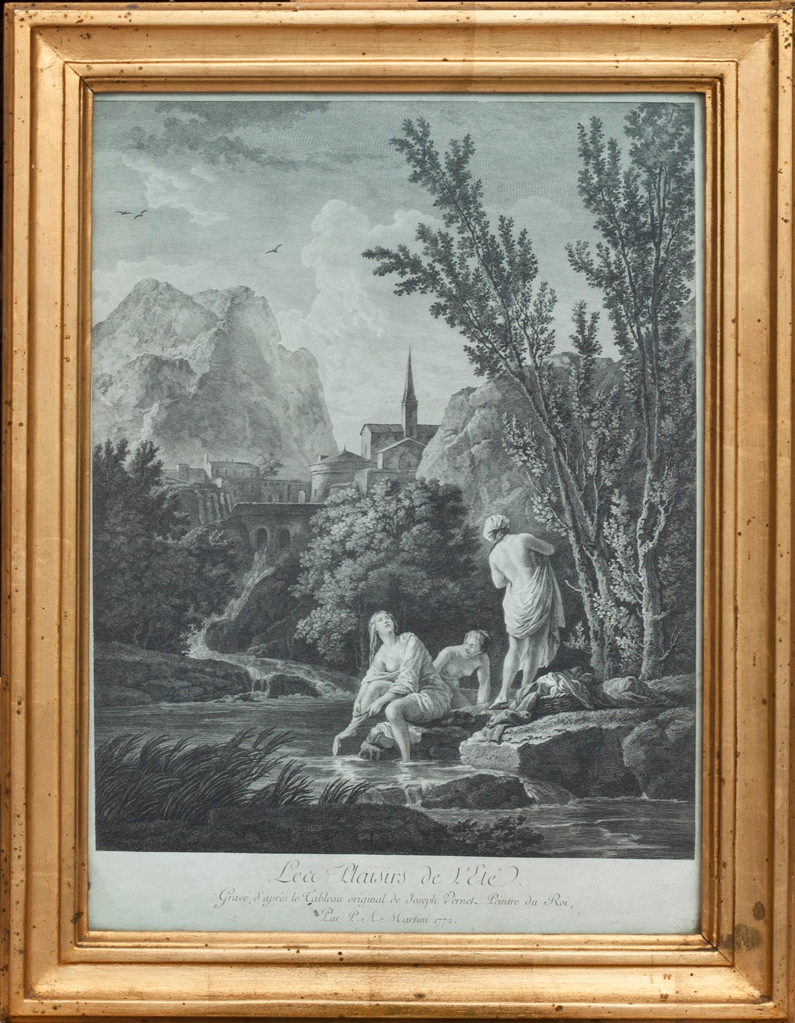 JOSEPH VERNET, efter, kopparstick graverat av P A Martini 1772.