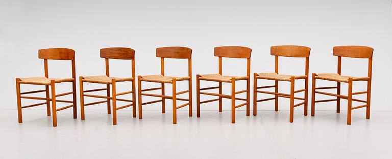 STOLAR, 6 st, "J39 Folke stolen", Börge Mogensen, Danmark 1900-talets mitt.