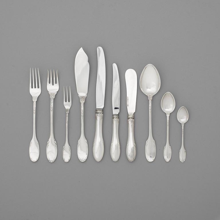 A Swedish 20th century silver table-service, W.A. Bolin, Stockholm 1970's. Model F.