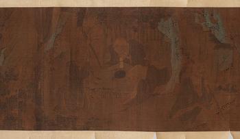RULLMÅLNING, landskap med Lohans, i Li Gonglins art (1049-1106), troligen 1600-tal.