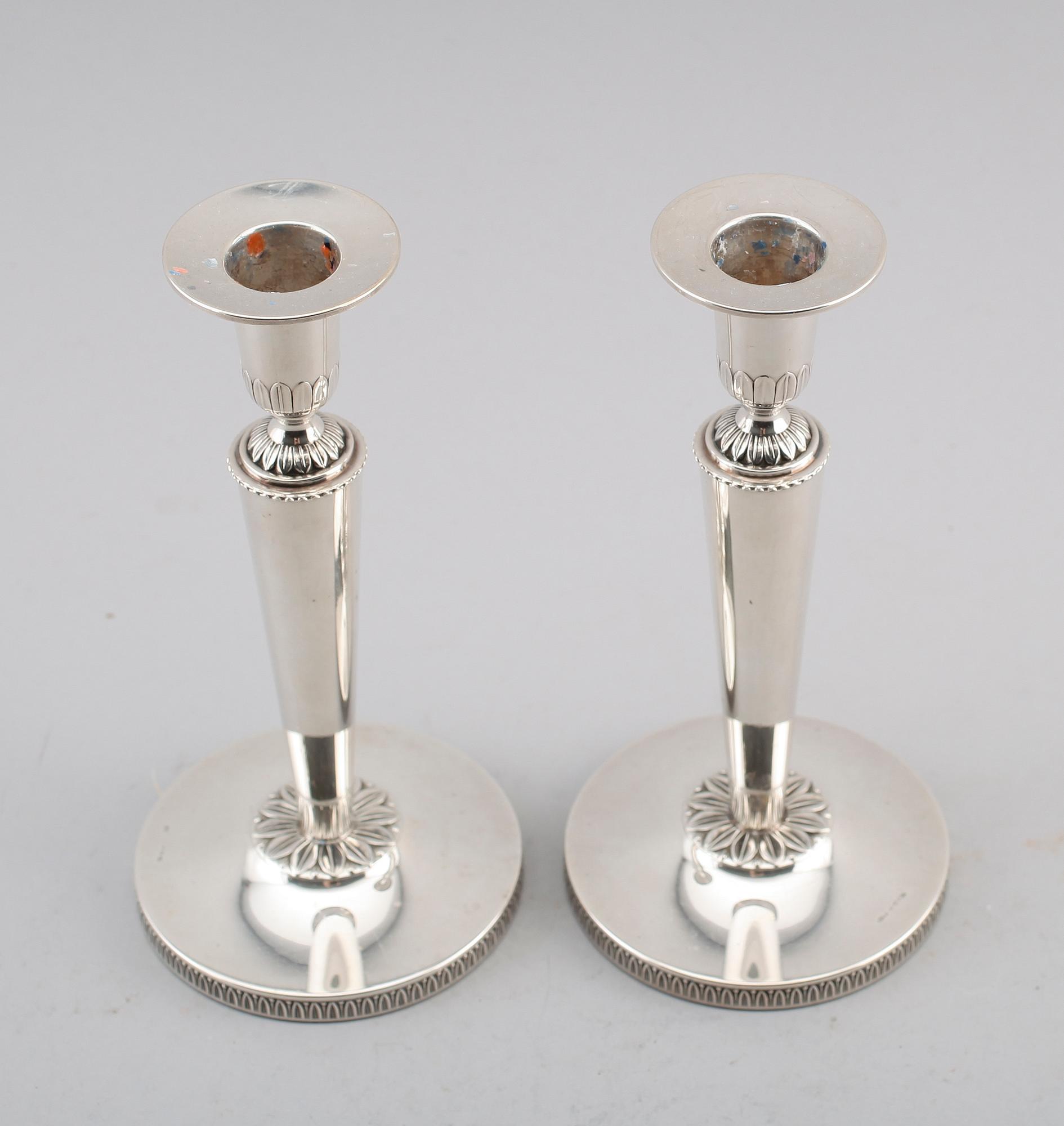 LJUSSTAKAR, 1 par, silver, Bröderna Carlsson, Göteborg 1968.