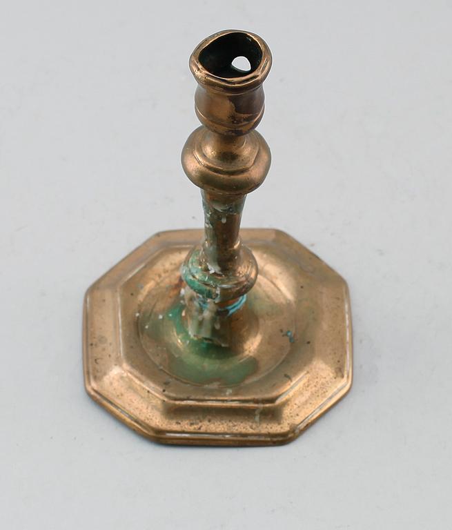 LJUSSTAKE, mässing, 1700-tal.