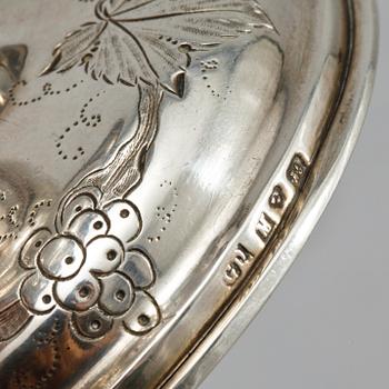 PARTI SILVER, 4 delar, Sverige, sent 1800-tal, vikt 377g.
