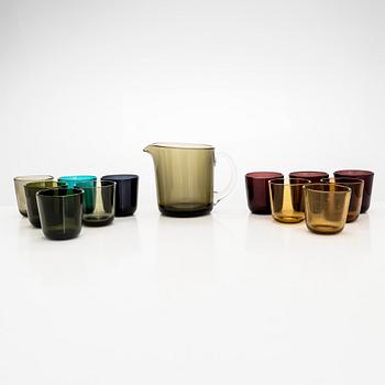 Kaj Franck, a '5601' pitcher and twelve '5023' drinking glasses for Nuutajäri Notsjö. 1950/60s.