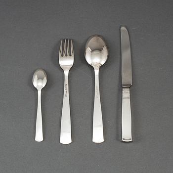 JACOB ÄNGMAN, 48 psc silver cutlery, 'Rosenholm', GAB, some Stockholm 1967.