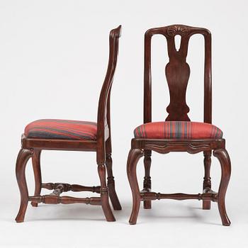 Stolar, fyra stycken, Stockholmsarbeten, 1700-talets senare del, Rokoko.