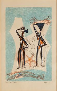 Max Ernst, färglitografi, 1950, signerad 168/200.