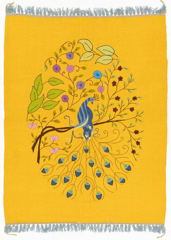An embroidered Kelim rug, c. 200 x 153 cm.