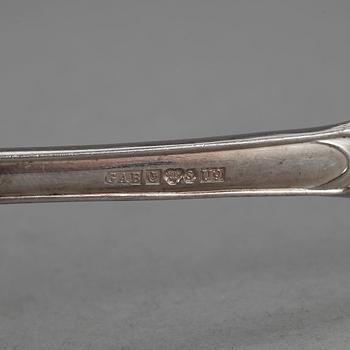PARTI BESTICK, 62 delar, silver, mestadels Sverige, bland annat GAB, 1900-tal, ca 2270 gram.