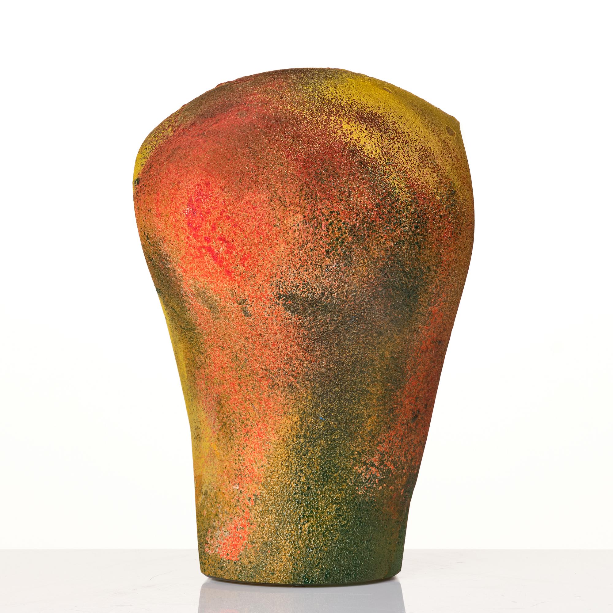 Kjell Engman, a unique sandblasted glass sculpture, Kosta Boda, Signed.