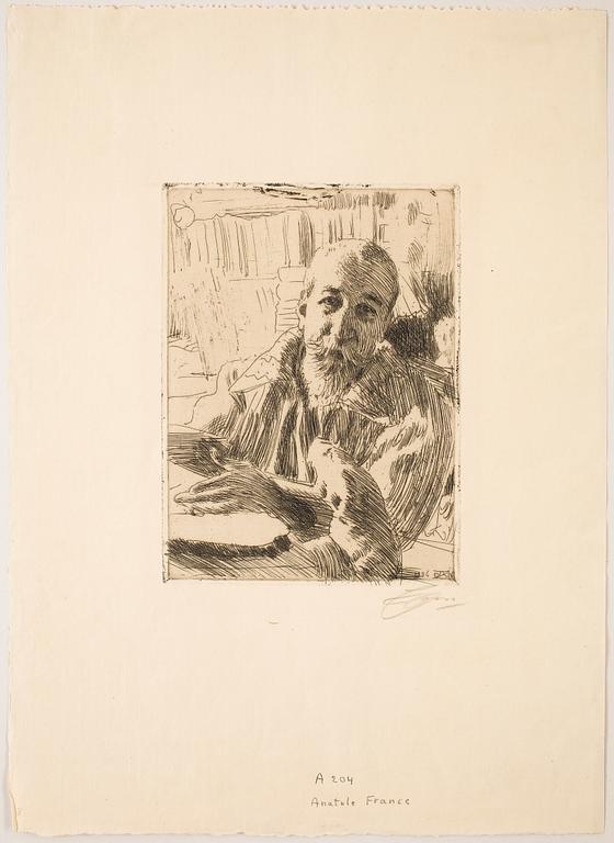 ANDERS ZORN, etsning, utförd 1906, signerad med blyerts.
