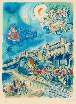 409. Marc Chagall, (Efter), "Bataille de fleurs", from: "Nice et la Côte d'Azur".
