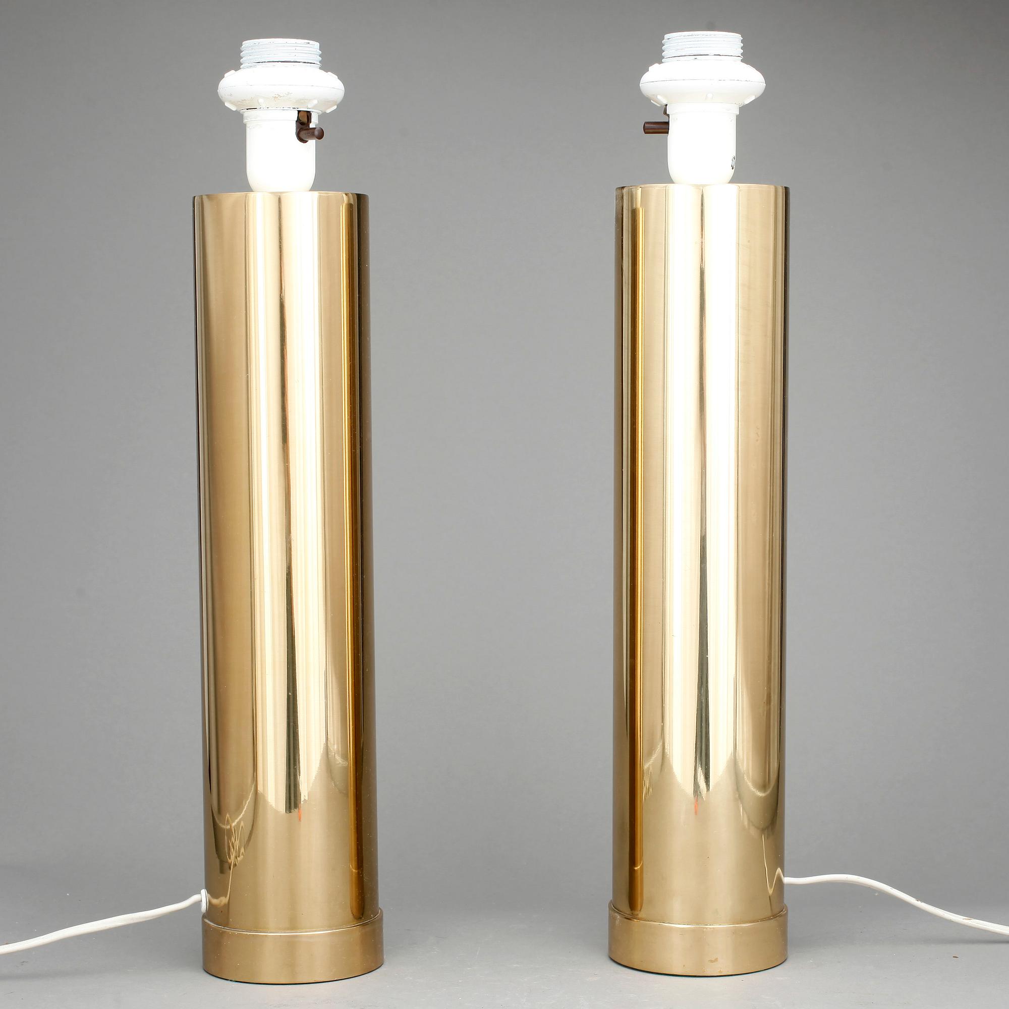 BORDSLAMPOR, ett par, Bergbom, 1900-talets andra hälft.