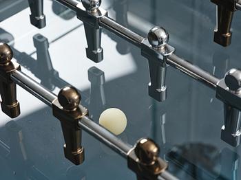 Adriano Design, foosball table, "Cristallino Classic", Teckell, Italy.