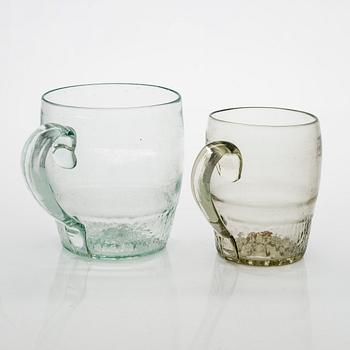 Tuoppeja, 2 kpl, "Rihlatuoppi" , Suomi 1800-luvun loppupuoli.