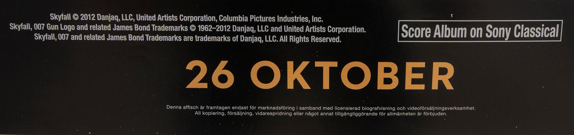 Filmaffisch James Bond "Skyfall"  2012.