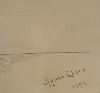 AGNES CLEVE, teckning, signerad och daterad 1892.