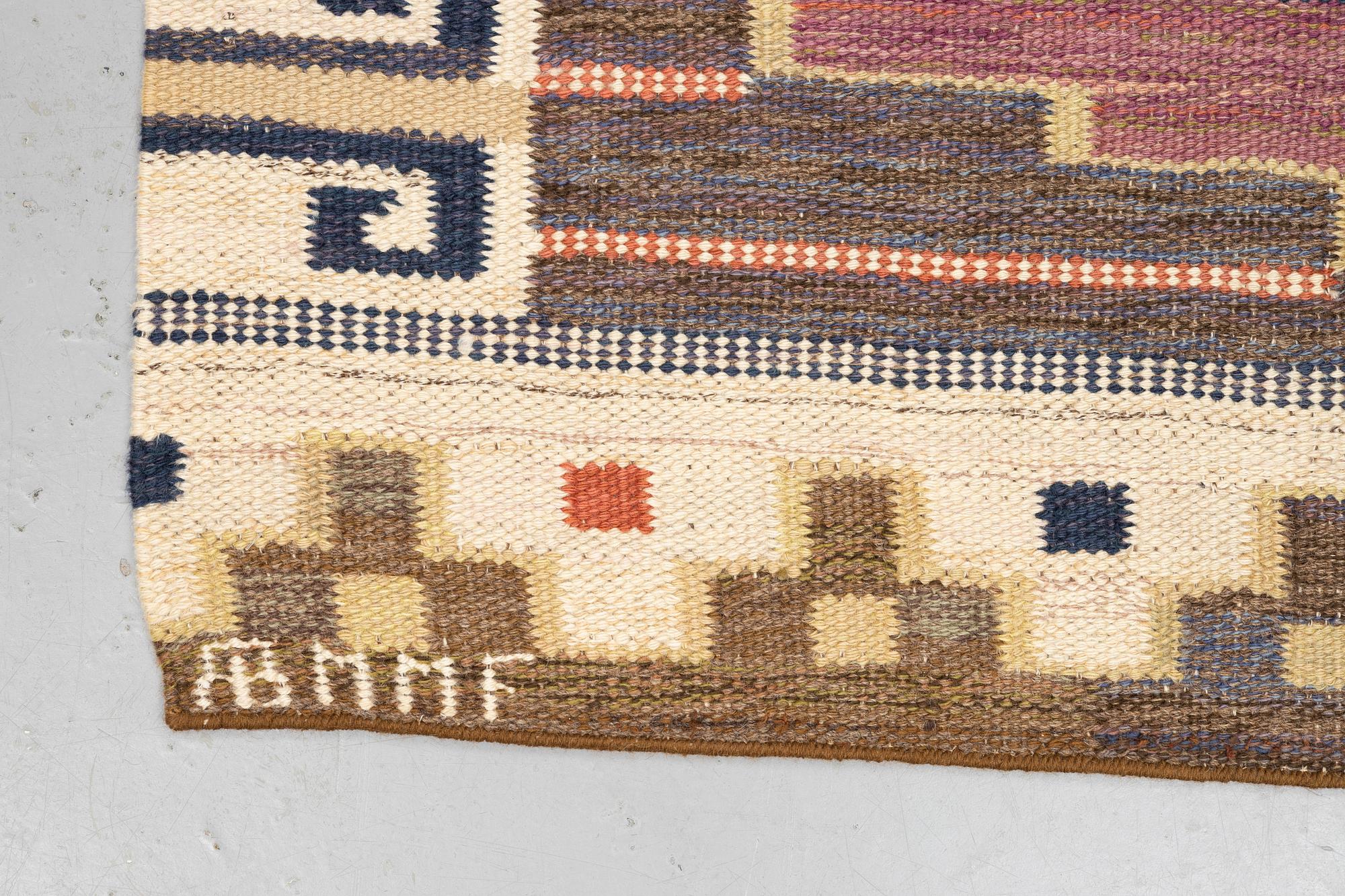 Märta Måås-Fjetterström, a carpet, "Bruna heden", flat weave, ca 222 x 129,5 cm, signed AB MMF.